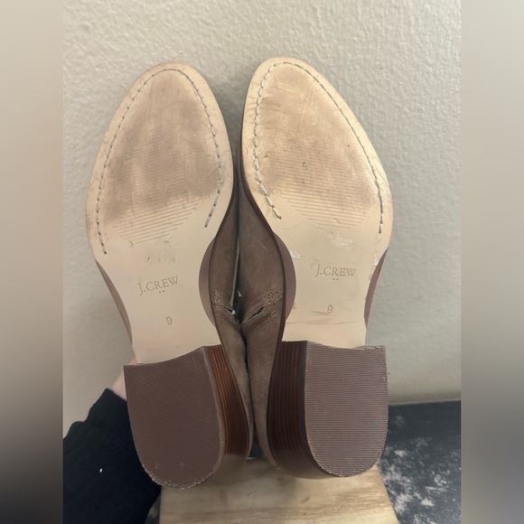 J. Crew Factory Suede Sawyer Booties Boots Classic Stacked Heel Size 9 - Picture 8 of 9